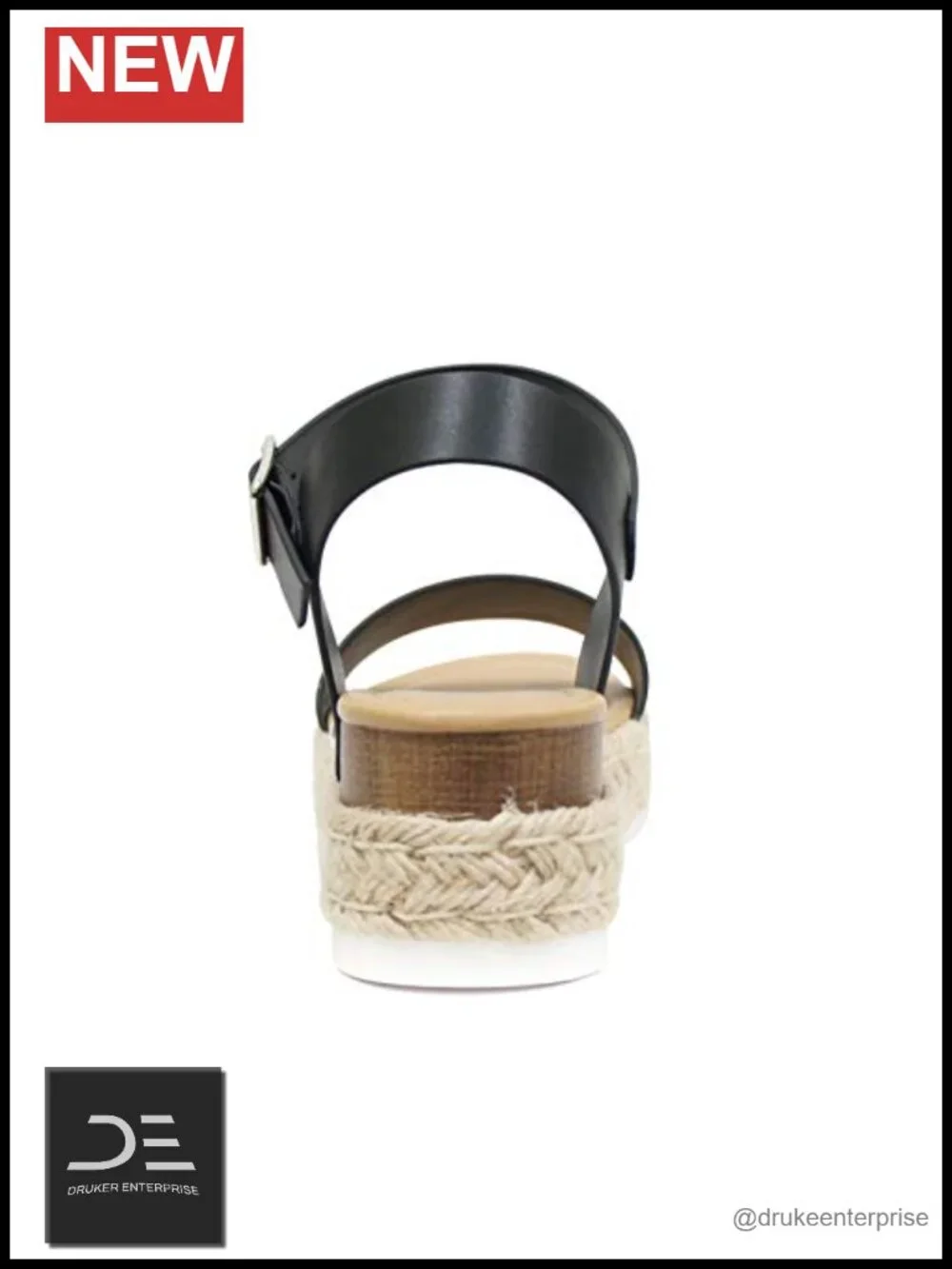 Women Open Toe Ankle Strap Platform Espadrille Wedge Sandal